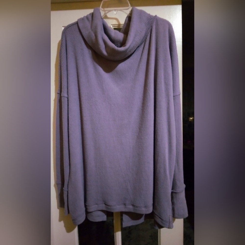 Free People Dusky Purple Cozy Cowl Neck Sweater